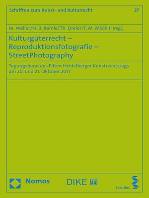 cover image of Kulturgüterrecht--Reproduktionsfotografie--StreetPhotography